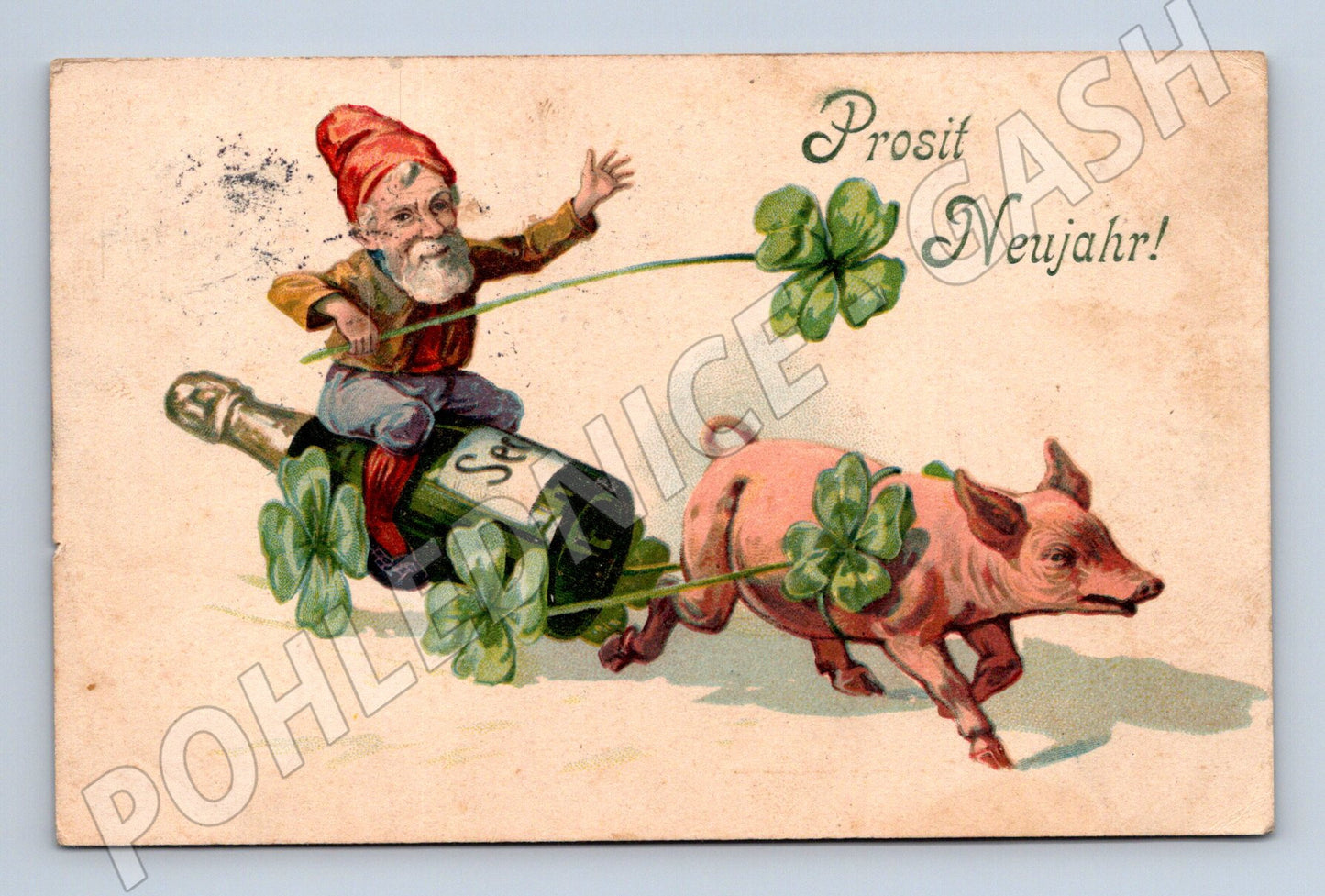 Pohlednice Nový rok prasátko šotek RU prošlá (M8646)