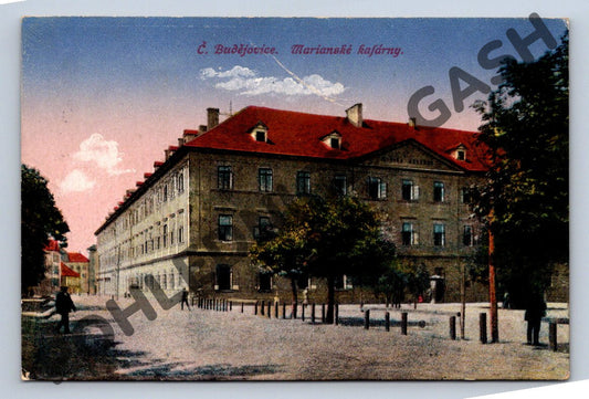 Pohlednice České Budějovice Mariánské kasárny 1930 (M865)