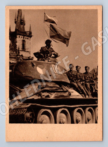 Pohlednice Květen 1945 sovětský tank Praha pamětní (M8654)