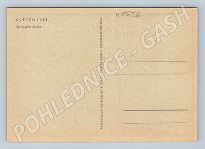Postcard Prague 1945 Liberation Týn Church (M8656)