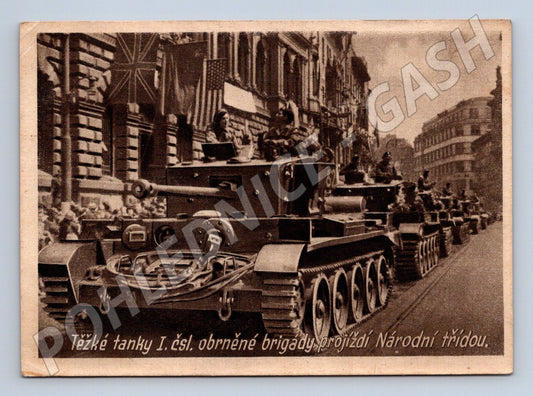 Postcard Heavy tanks National class 1st Czechoslovak brigade (M8662)