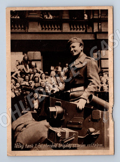 Postcard Heavy tank 1st Czechoslovak Armored Brigade WWII (M8663)