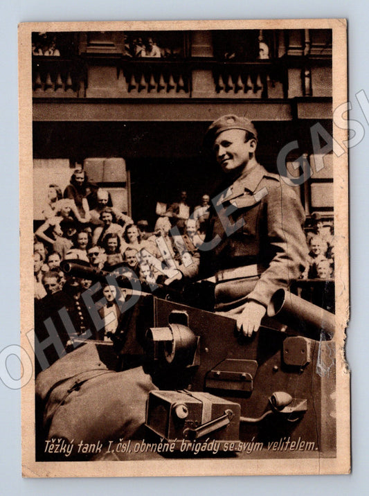 Postcard Heavy tank 1st Czechoslovak Armored Brigade WWII (M8663)