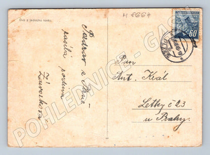 Postcard Two from one tank soldier costume mf (M8664)