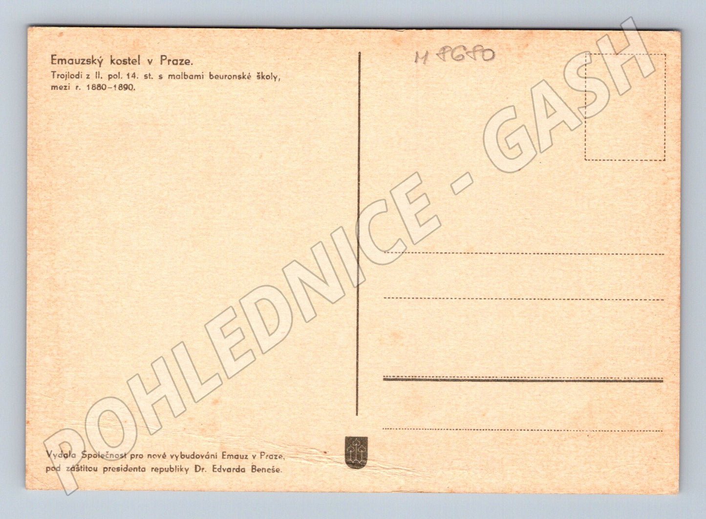 Pohlednice Emauzský klášter interiér historická (M8680)