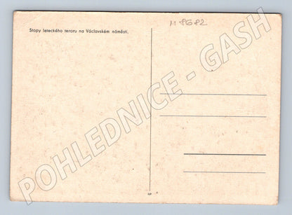 Pohlednice Praha letecký teror stopy Václavák (M8682)