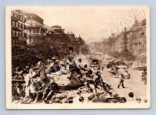 Pohlednice Osvobozené Václavské náměstí 1945 (M8683)
