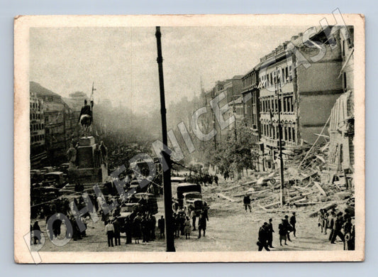 Pohlednice Příjezd Rudé armády Václavské 1945 (M8684)