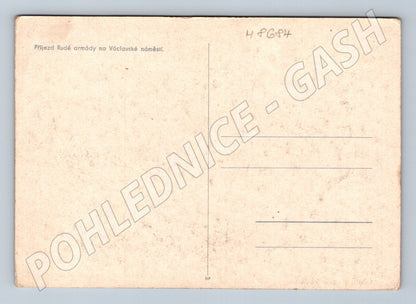 Pohlednice Příjezd Rudé armády Václavské 1945 (M8684)