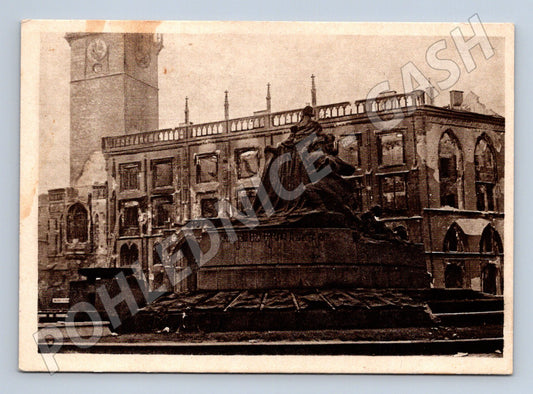 Pohlednice Staroměstská radnice po boji Praha (M8687)