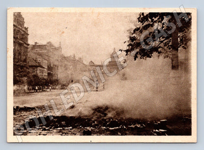 Pohlednice Pálení nacistických symbolů Václavák (M8688)