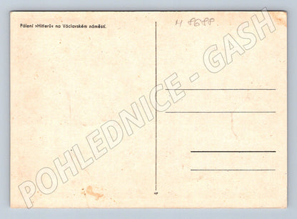 Pohlednice Pálení nacistických symbolů Václavák (M8688)