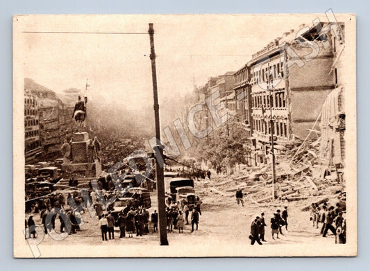 Pohlednice Příjezd Rudé armády Václavák 1945 (M8694)