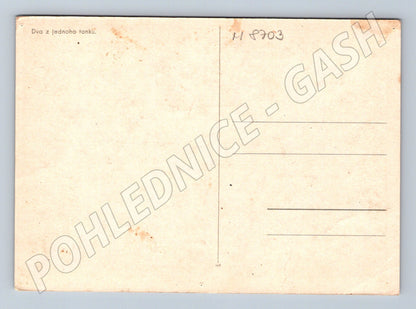 Postcard Two from one tank soldier girl USSR (M8703)