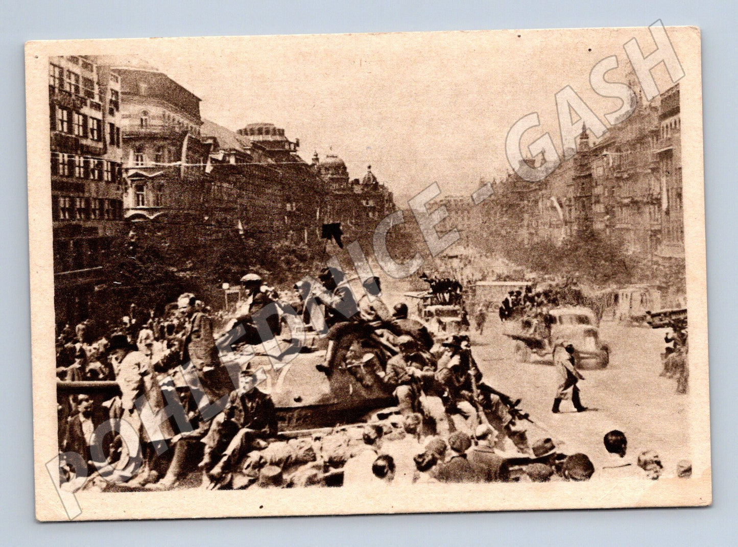 Pohlednice Osvobození Prahy 1945 Václavák (M8705)