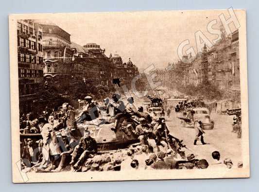 Pohlednice Osvobození Prahy 1945 Václavák (M8705)