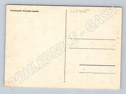 Pohlednice Osvobození Prahy 1945 Václavák (M8705)
