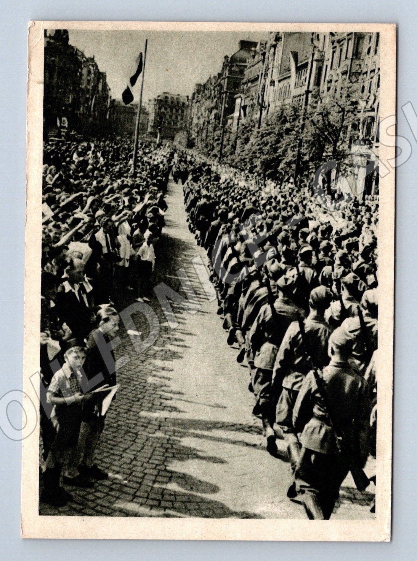 Pohlednice Pochod ČS armády Václavák Praha (M8719)