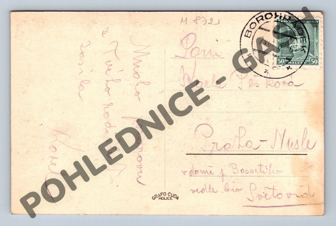 Pohlednice Borohrádek malý formát ČSR do 1950 (M872)