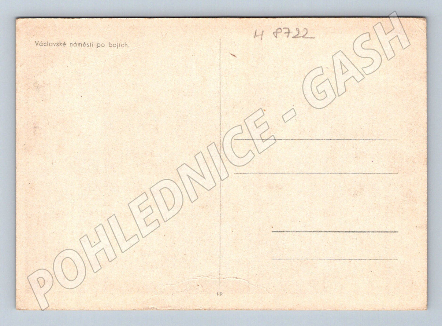 Pohlednice Václavák po bojích Praha 1945 (M8722)