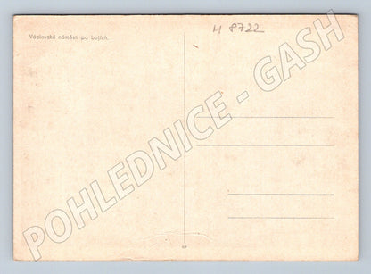 Pohlednice Václavák po bojích Praha 1945 (M8722)