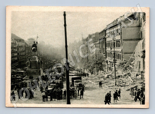 Pohlednice Příjezd Rudé armády Václavák 1945 (M8733)