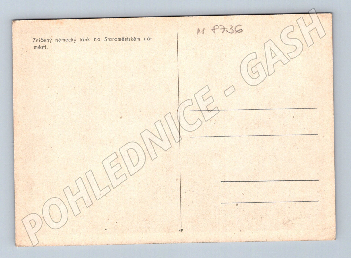 Pohlednice Zničený německý tank Staroměstské (M8736)