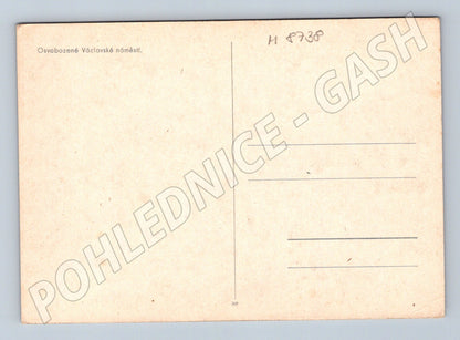 Pohlednice Osvobozené Václavské náměstí 1945 (M8738)