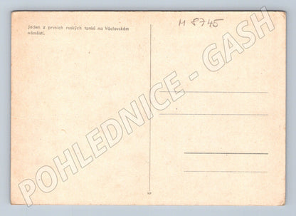 Pohlednice První ruští vojáci Václavák 1945 (M8745)