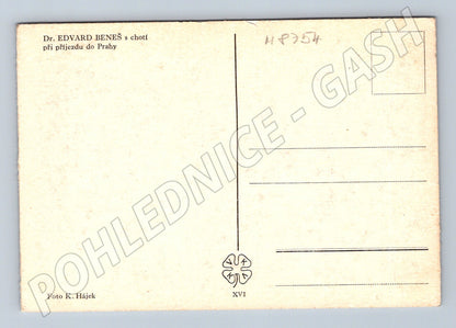 Pohlednice Edvard Beneš příjezd skauti 30. léta (M8754)