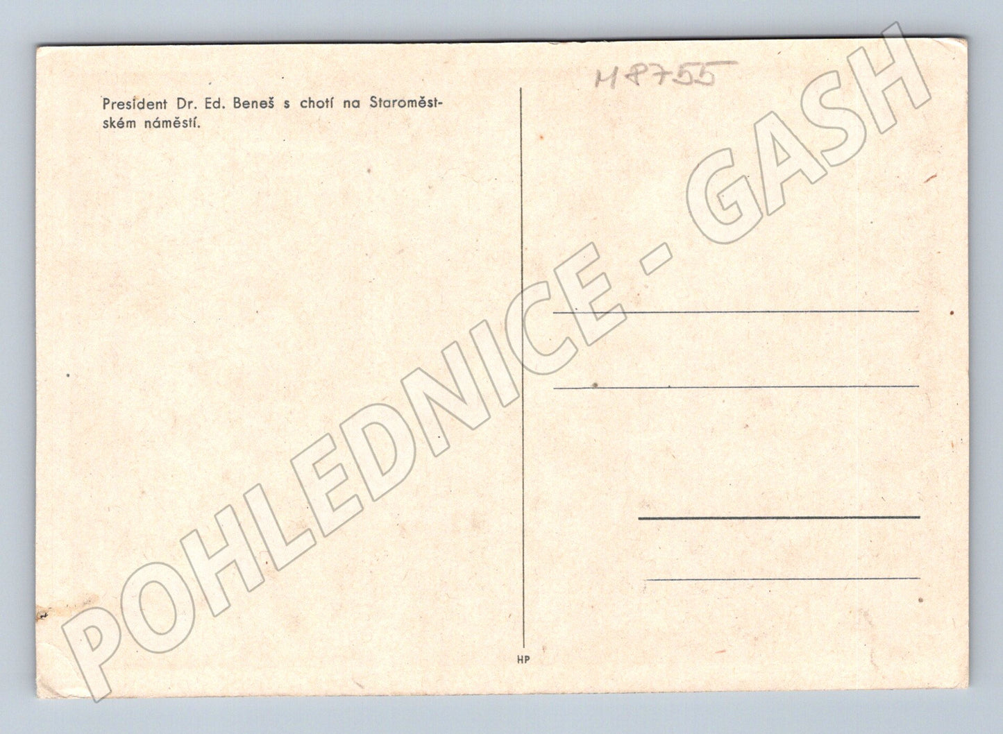 Postcard Beneš with his wife Staroměstská (M8755)