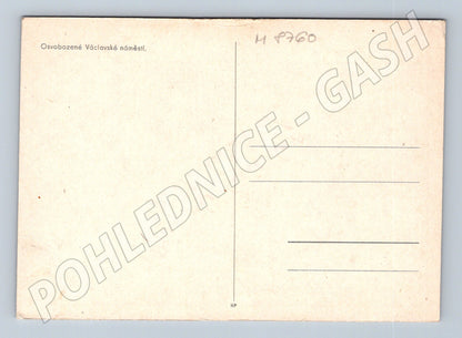 Postcard Liberated Wenceslas Square 1945 (M8760)