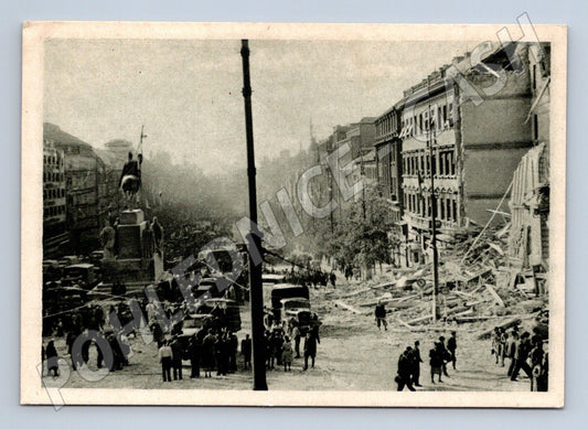 Postcard Arrival of the Red Army Wenceslas Square WWII (M8768)
