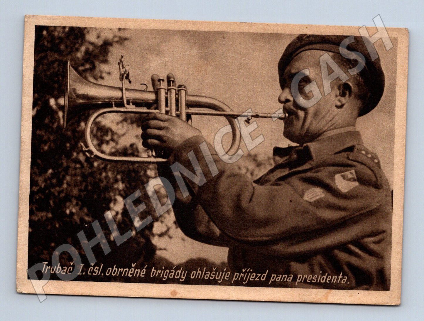 Pohlednice Trubač I. čs obrněná brigáda WWII (M8773)