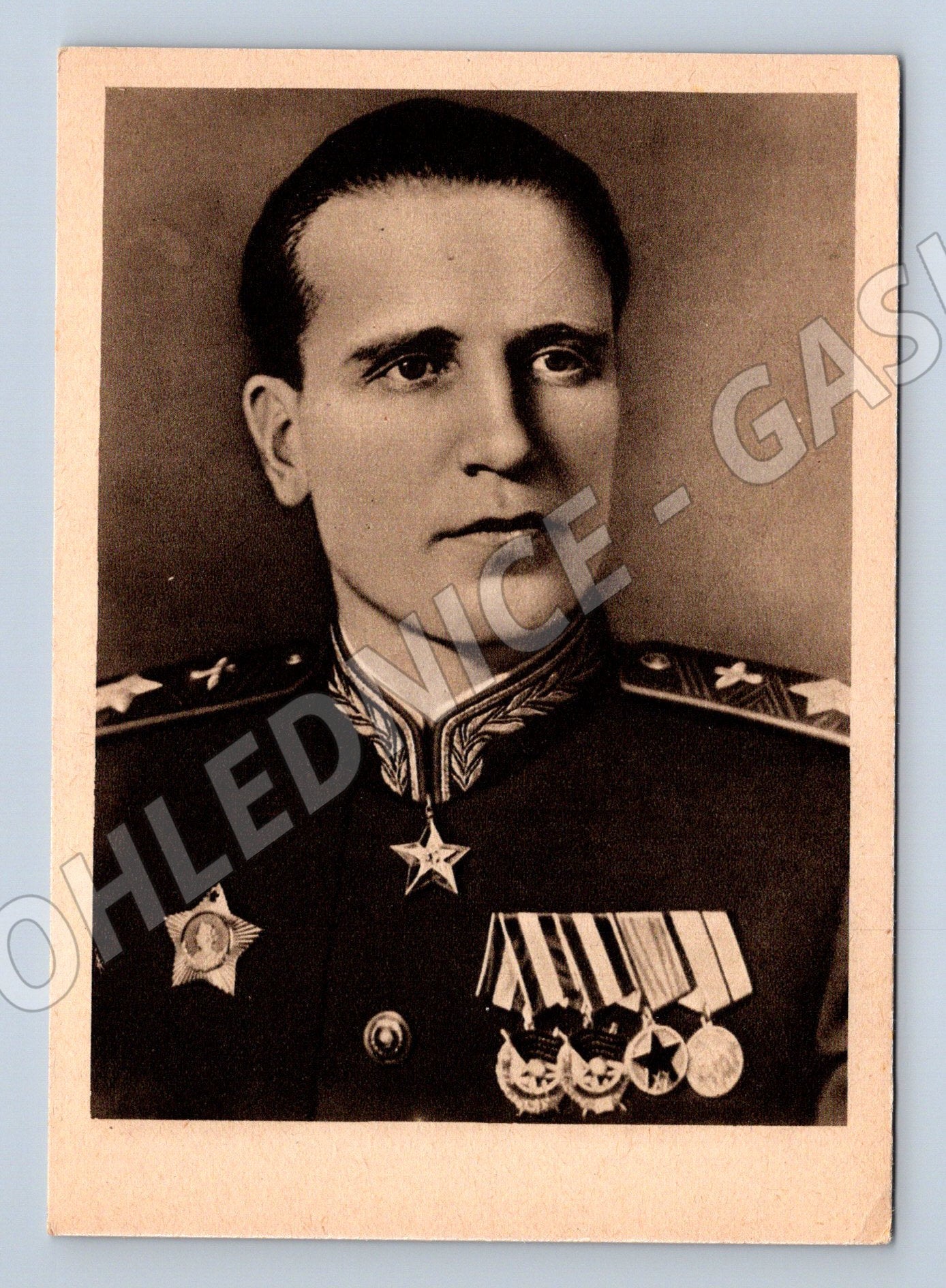 Postcard Alexandr Golovanov Marshal of the Air Force (M8779)