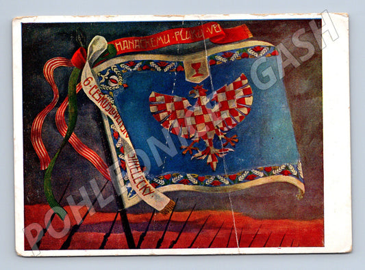 Pohlednice Prapor pluku 6 Hanácký Bachmač 1918 (M8794)
