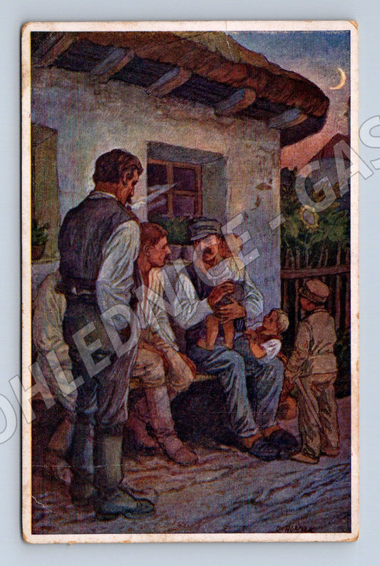 Pohlednice Český venkov za války Na tácích Adámek (M8804)