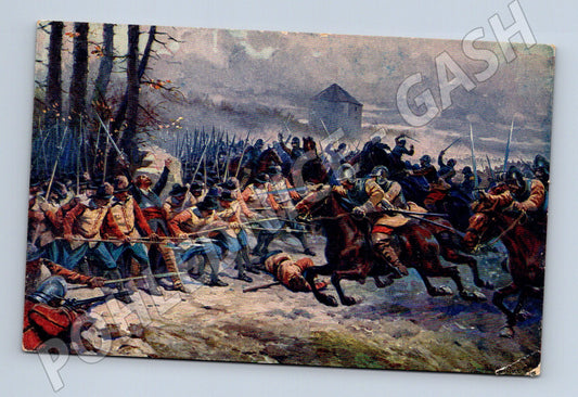 Pohlednice Poslední zápas Moravanů 1620 Liebscher (M8805)