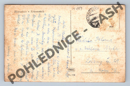 Pohlednice Harrachov Krkonoše prošlá 1939 (M881)