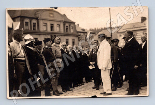 Pohlednice návštěva politika vojáci 1 republika (M8814)