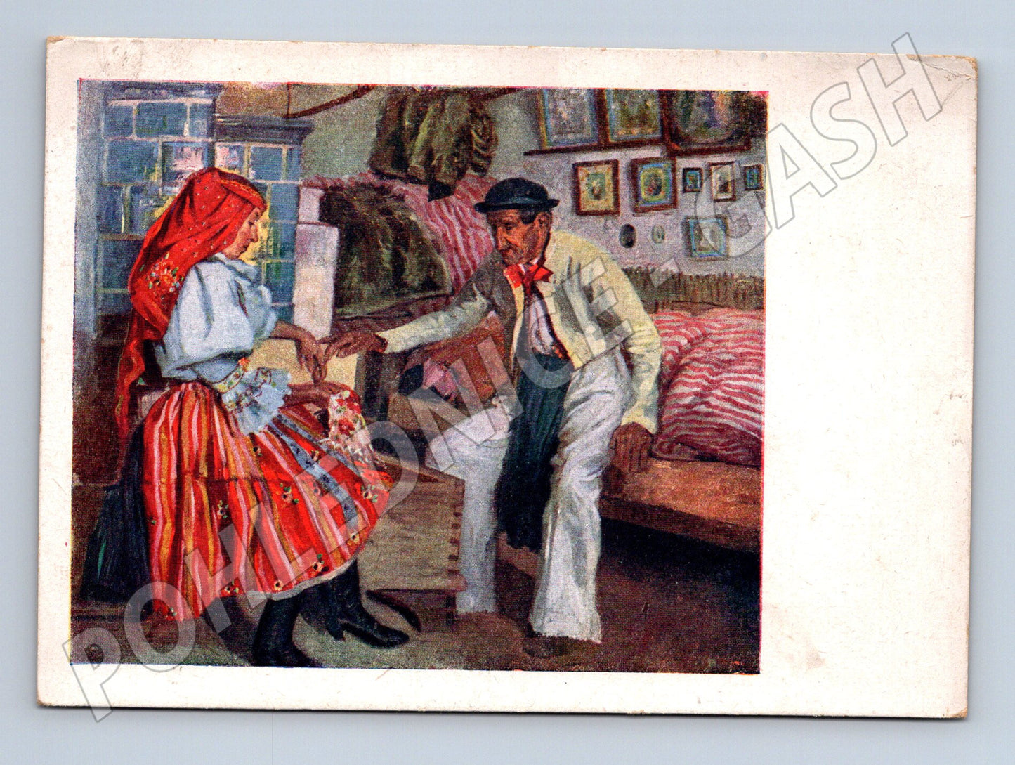 Postcard folk costume ethnographic Czech (M8816)