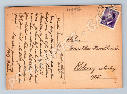 Postcard folk costume ethnographic Czech (M8816)