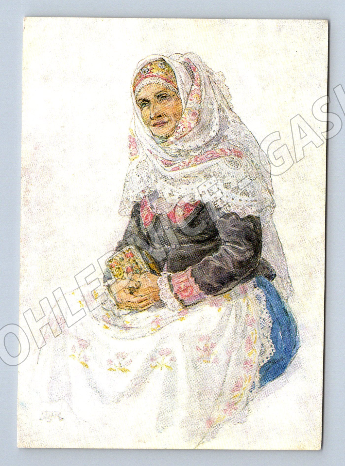 Postcard Blatský folk costume Soběslavsko Fischerová (M8818)