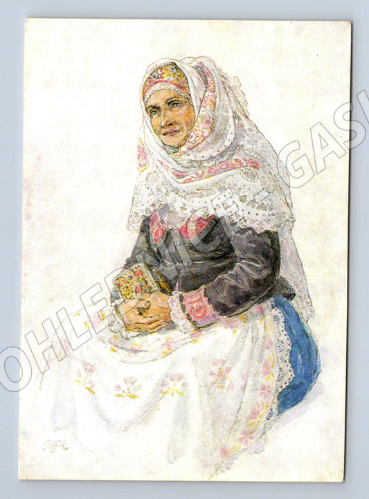 Postcard Blatský folk costume Soběslavsko Fischerová (M8818)