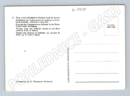 Postcard Blatský folk costume Soběslavsko Fischerová (M8818)