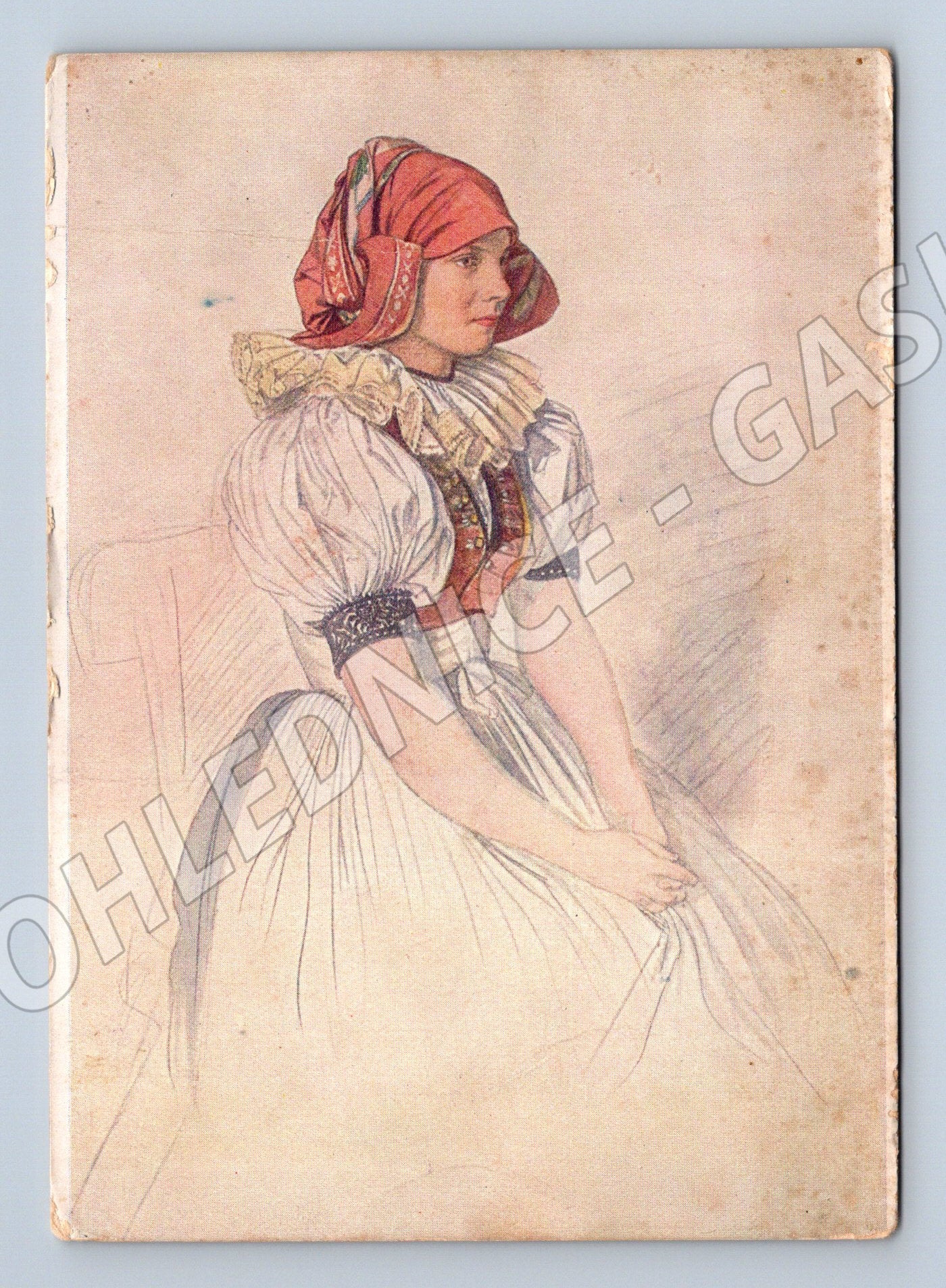 Postcard Josef Mánes Hanáček ethnography (M8819)