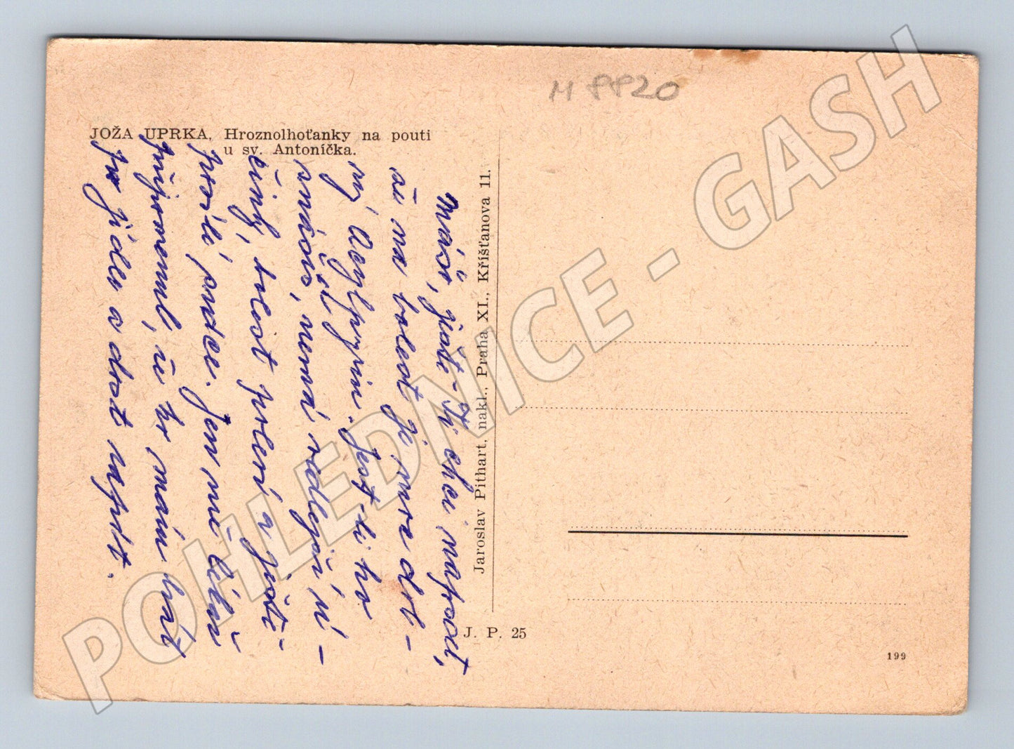 Postcard Uprka Hroznohotěnky pilgrimage of St. Anthony (M8820)