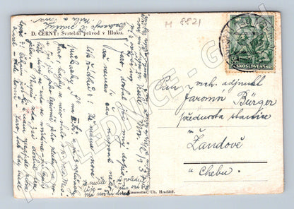 Postcard wedding procession Hlučín D Černý (M8821)