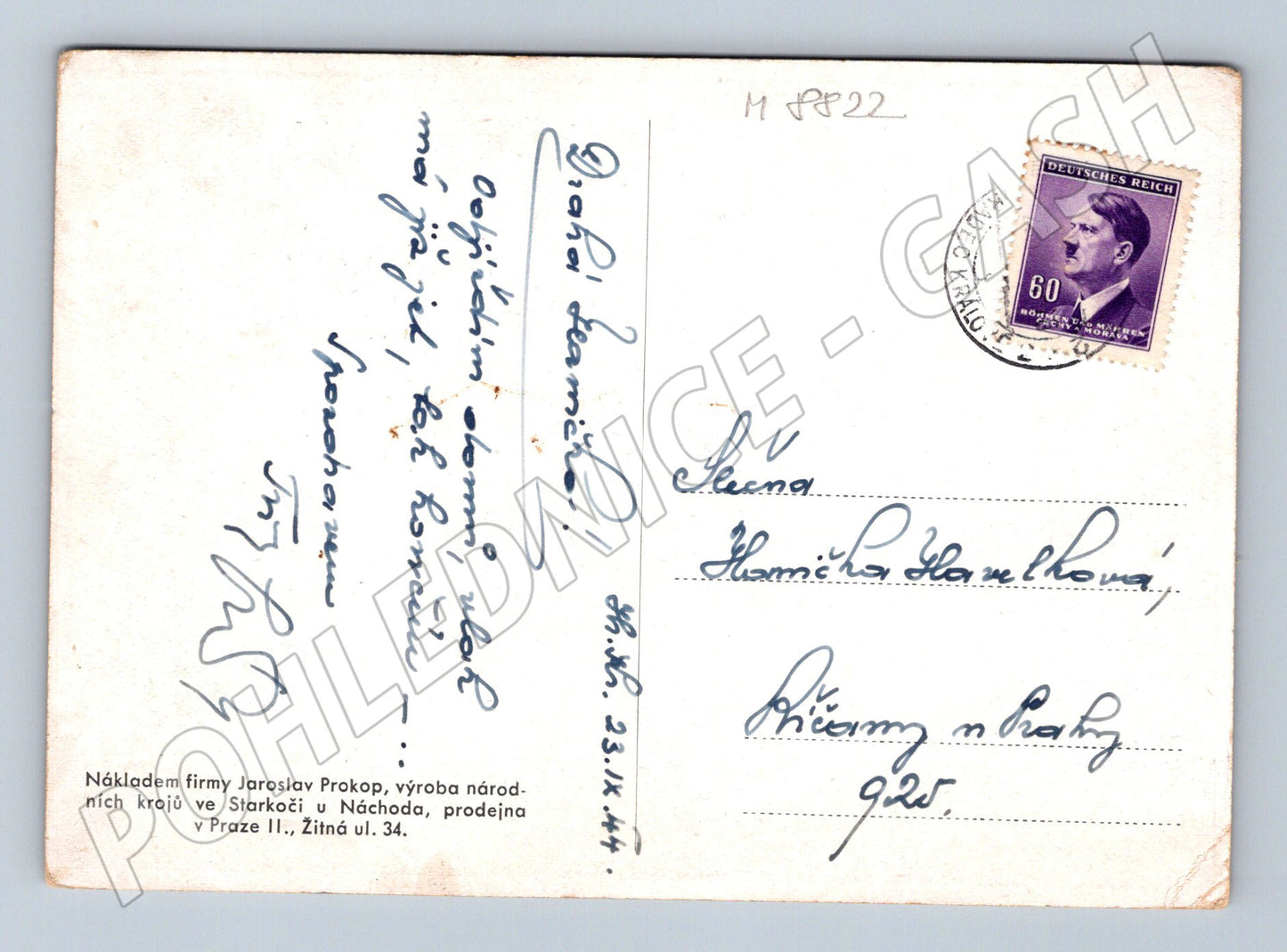 Postcard girl in Hradec Králové costume 1944 (M8822)