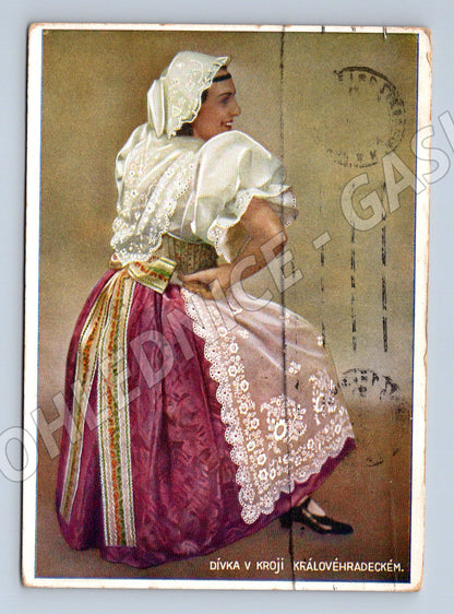 Postcard girl in Hradec Králové costume (M8823)